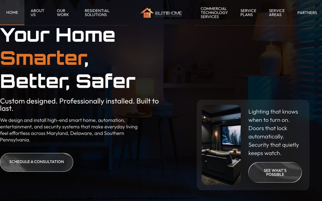 Elite Home Entertainment website