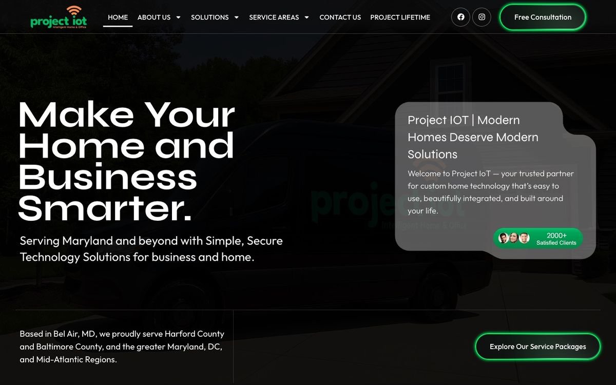 Project IoT homepage we designed