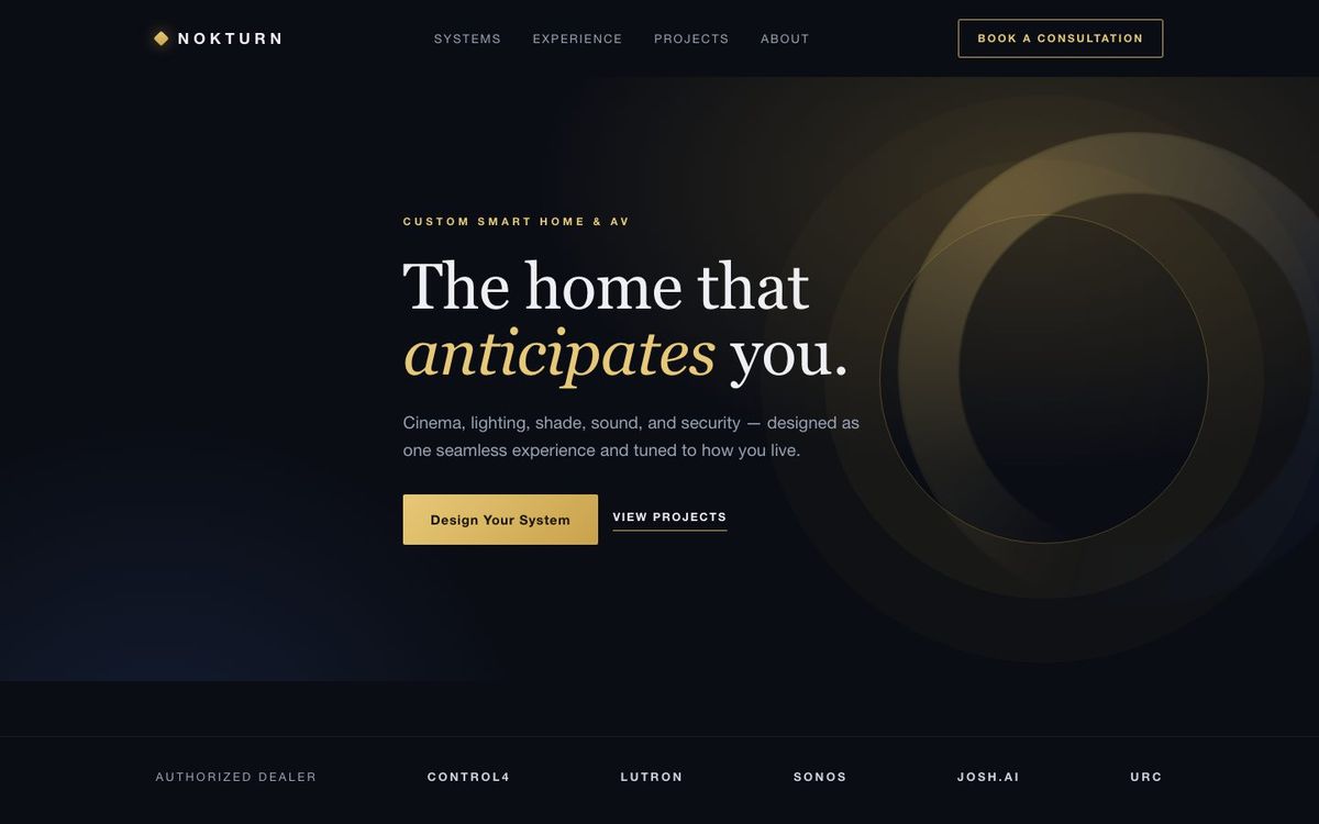 Nokturn AV homepage design
